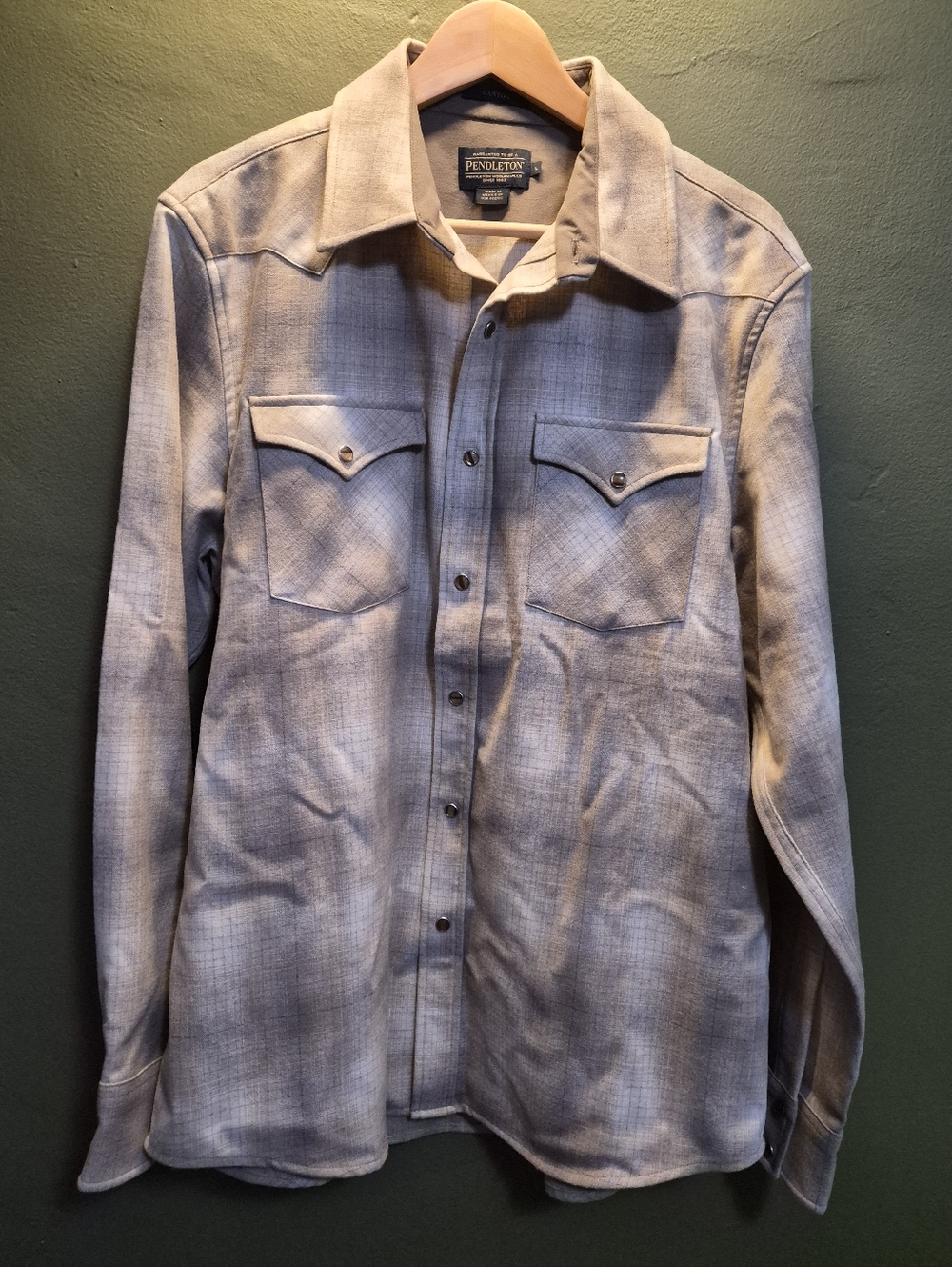 Pendleton Canyon Wool Western Shirt Beige Size L